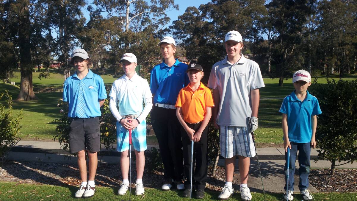  YOUNG GUNS: Moruya Golf Club juniors Cody Kirkwood, Lachlan Ingram, Josh Maloney, Riley Brown, Steven Mercer and Joel Brown represented the club at the Eden Country Club’s Junior Open. 