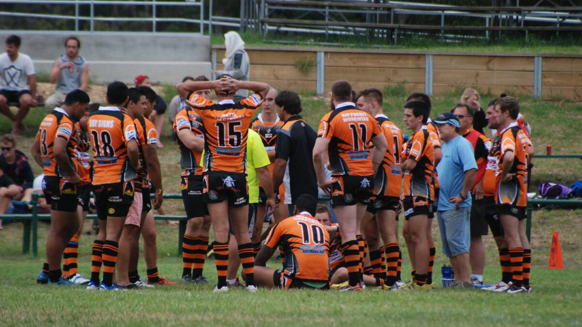 LAST GAME: Bay Tigers first grade team pictured here after its trial game against the West Belconnen Warriors. 