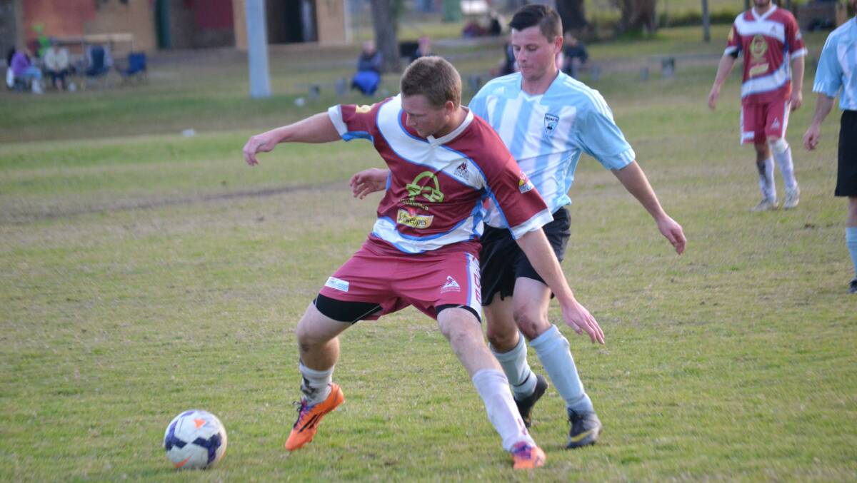 MIDFIELD MAGICIANS: Clyde United’s Nathaniel Vogel and Moruya Swans’ Dylan Staunton earned player of the match honours for their respective teams at Sunday’s match.