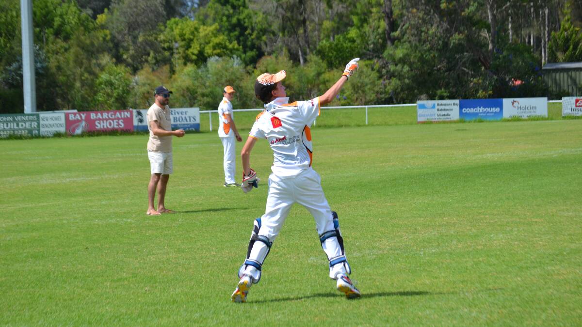 WICKETKEEPER: Harry Shannon, pictured playing under 16s at Hanging Rock, took a catch behind the stumps in third grade on Saturday.