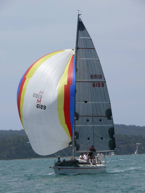 WINDY WIN: Wishful Thinking, skippered by Andrew Bain, took line honours in the Batemans Bay Sailing Club's race on January 24. 
