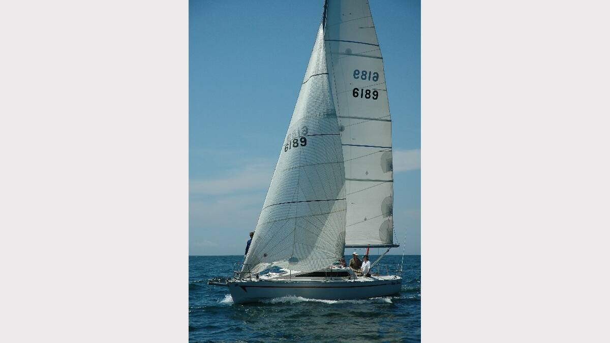 HIGH SEAS: Wishful Thinking, skippered by Andrew Bain, was the first home of the three Adams 10.6s.