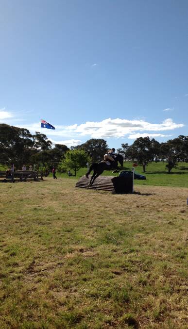 ALL CLEAR: Claire Hewson clears a jump at the NSW State Eventing Championships. 
