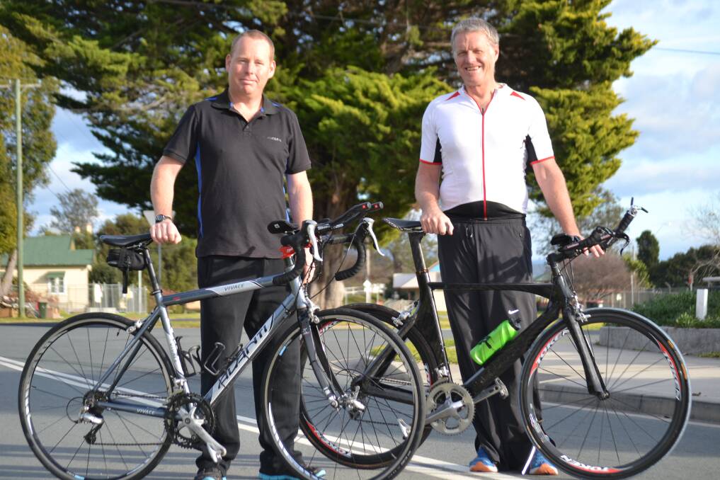 TIME TO TRY: Eurocoast Triathlon Club secretary Duncan Norris and president Rod Bradley want to unite triathletes across the shire. 
