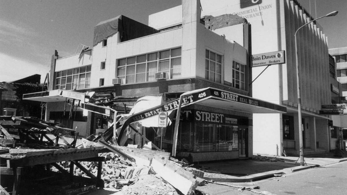  The old Street Real Estate office after the earthquake. 
