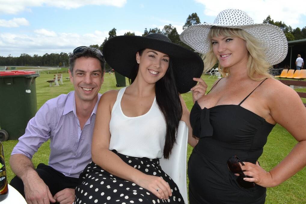 NOWRA: Chris Scaddan, Kate Montgomery and Kobi Fletcher from Wollongong had a great New Year’s Eve at the Shoalhaven City Turf Club.
  
