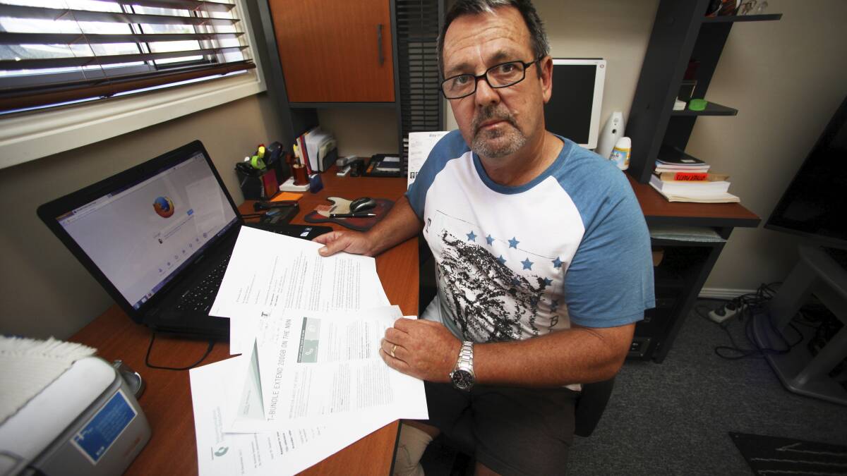 
KIAMA: Andrew Seamons from Kiama Downs has experienced ongoing difficulties connecting to the NBN, more than six months after he signed up. Picture: DANIELLE CETINKSI
