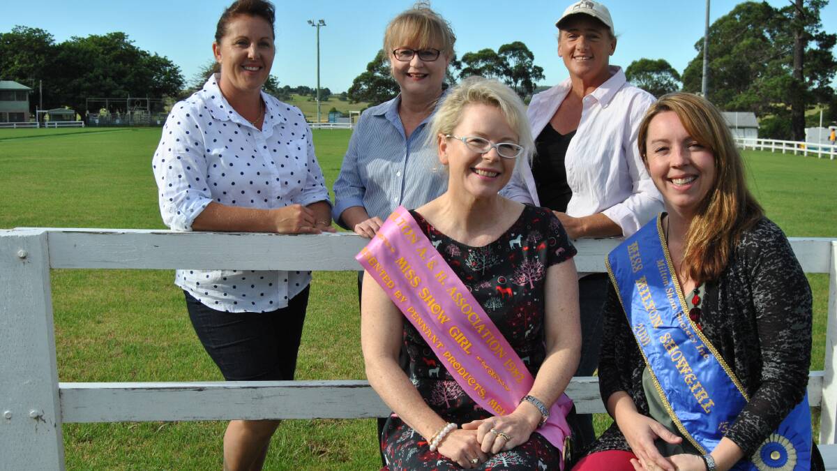 ULLADULLA: Looking forward to sharing their stories during this weekend’s Milton Show are past showgirls Melissa Shea (back left), Maryanne Ryan, Milea Woods, Dianne LeStrange and Anne Whitmore. 
 