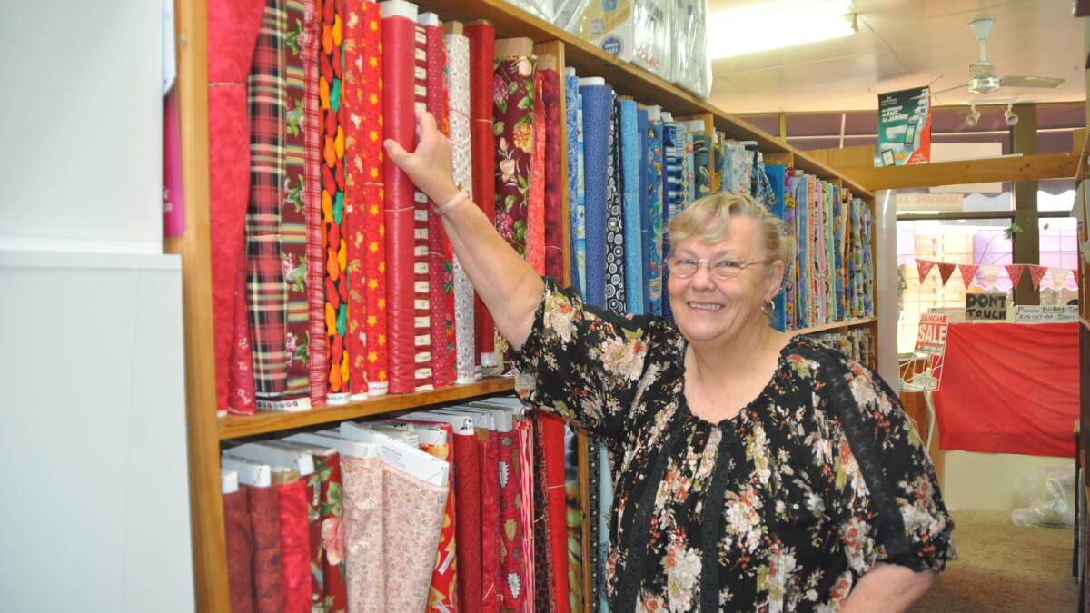 MERIMBULA: Sad goodbye to Merimbula business … Heather Hobart who has volunteered her services over the years to keep the fabric and quilting shop open. 