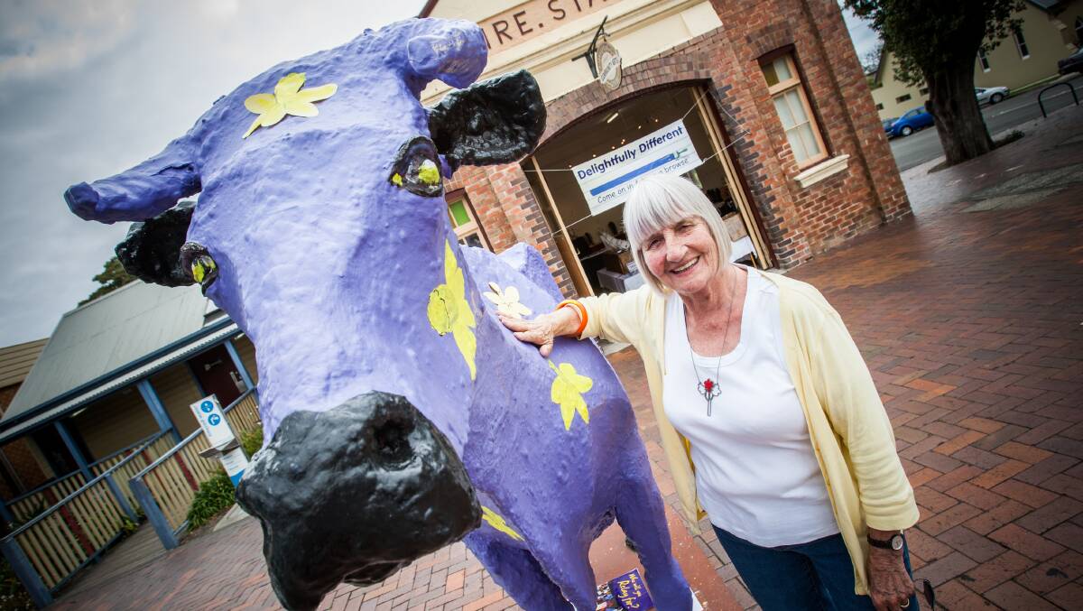 KIAMA: Daisy the Cow is deteriorating and council are considering options for the Kiama icon,  such as making a fibreglass replica. Daisy is pictured with Phyl Lobl who wrote a book about her. Picture: DYLAN ROBINSON