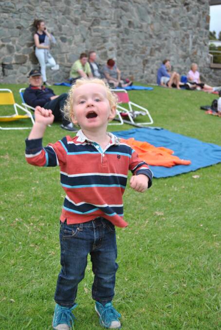 ULLADULLA: Two-year-old Byron Thomson of Kellyville was keeping active in the crowd waiting for fireworks at Ulladulla. 