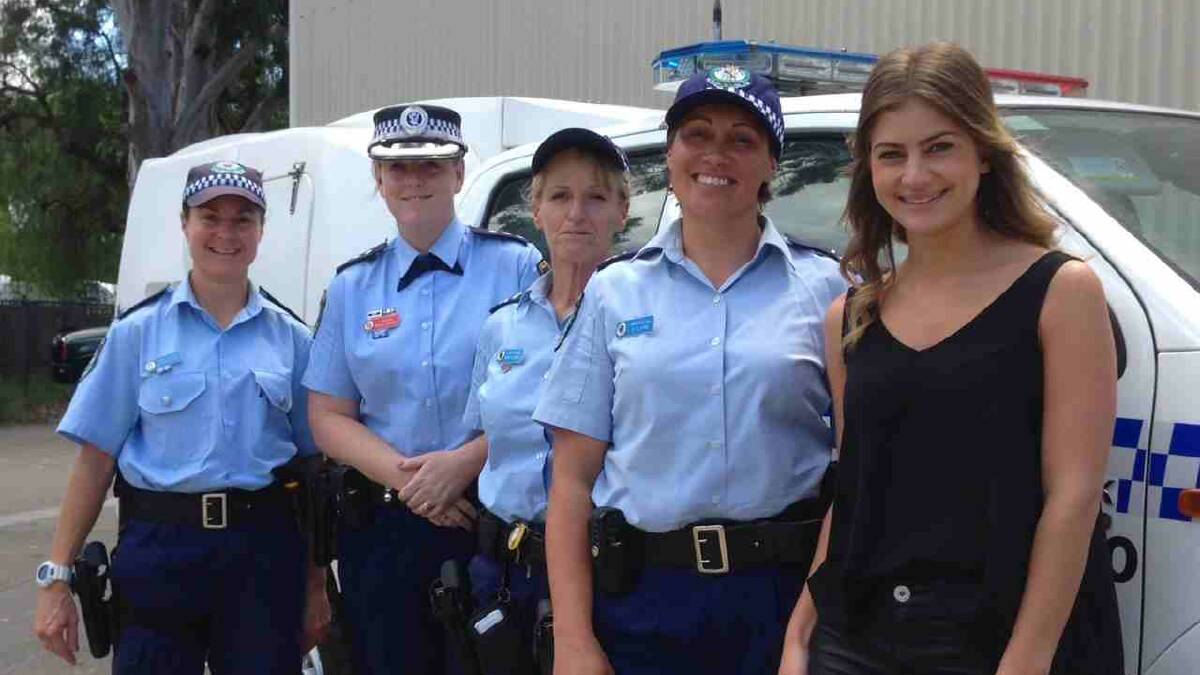 PASSING THE BATON: Batemans Bay Senior Constable Megan Duncombe, Inspector Angela Burnell, Senior Constable Angela Bennett, Senior Constable Donna-Maree Clarke and executive officer Jessica Petsalis are running in a state relay to mark a century of women in NSW policing.