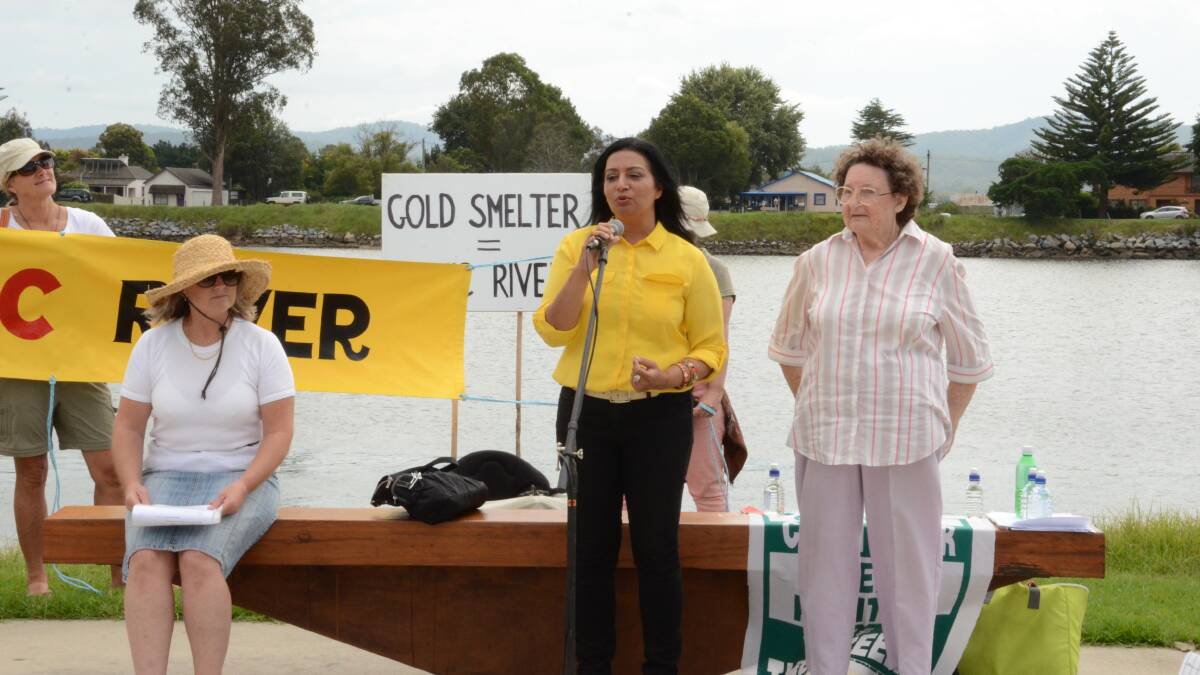 Eurobodalla Greens councillor Gabi Harding (left) and Greens NSW MLC Mehreen Faruqi helped launch the election campaign of Greens candidate for Bega Margaret Perger on Sunday.