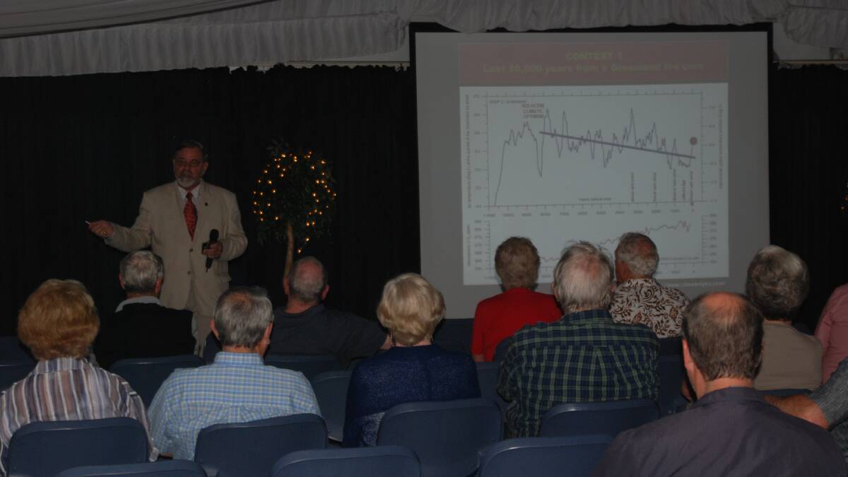 ALTERNATIVES: Professor Robert Carter presents at the Batemans Bay meeting.