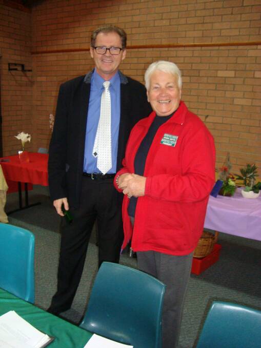 MAYORAL PRESENCE: Eurobodalla Shire mayor Lindsay Brown and Batemans Bay Garden Club president Magda Smyth.