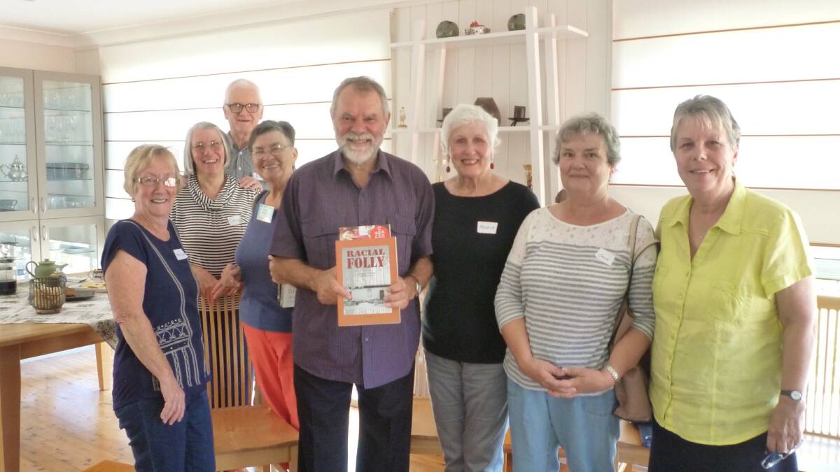 SPECIAL GUEST: Pictured at the U3A Book Discussion Group meeting last week are (from left) Carolyn McKendry, Carolyn Smith, Errol Smith, Marion Banister, Gordon Briscoe, Pamela Shields, Jane Dunsire and Norma Briscoe.