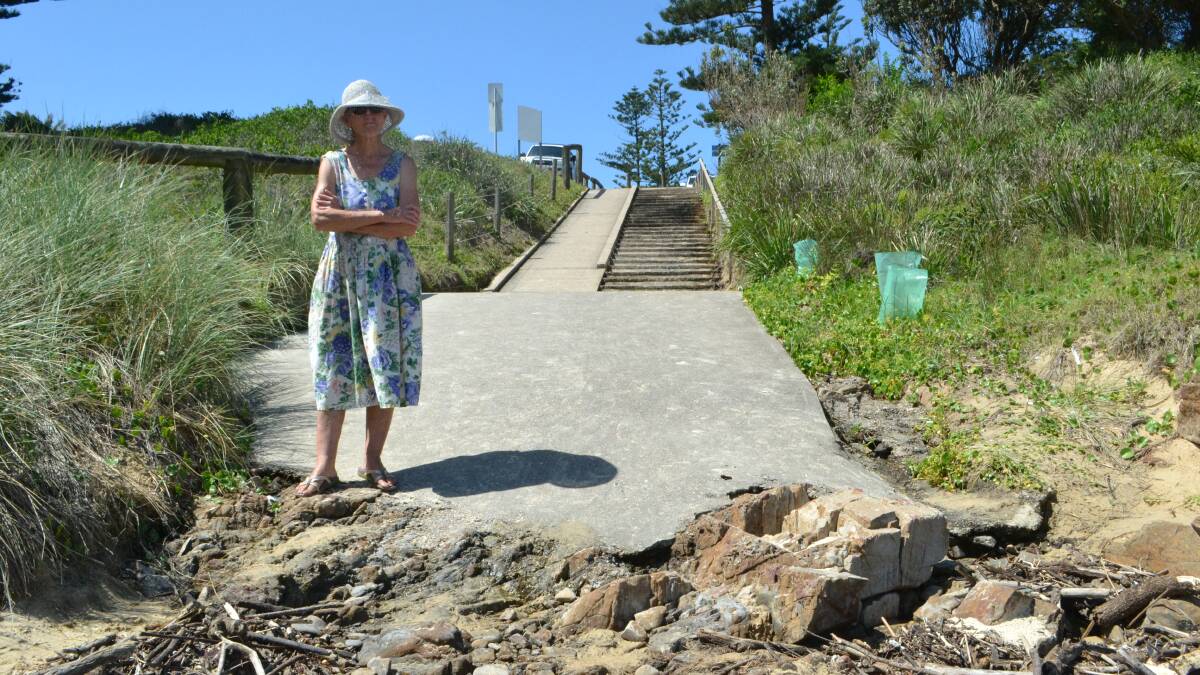 FIX IT: Tuross Head resident Pamela Pink is calling on council the update access to Tuross Beach.