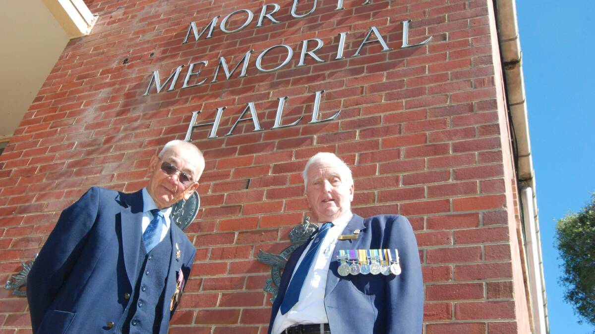 REMEMBERING MATES: Moruya RSL Sub Branch president and World War II New Guinea veteran Harold Barkley and Sub-Branch secretary and Malaya and Vietnam veteran Barry Stephens are looking forward to Anzac Day services in and around Moruya.