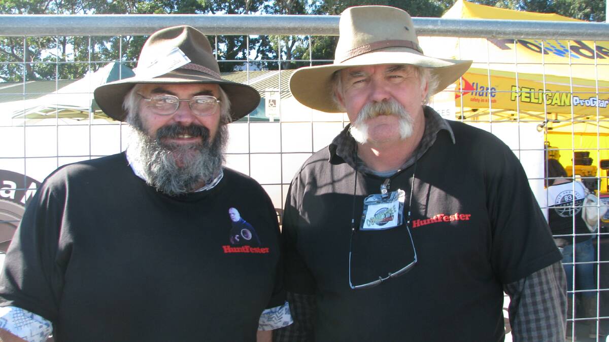 Organiser Alan Millar and Dan Field on the gate of the 2014 Narooma HuntFest.