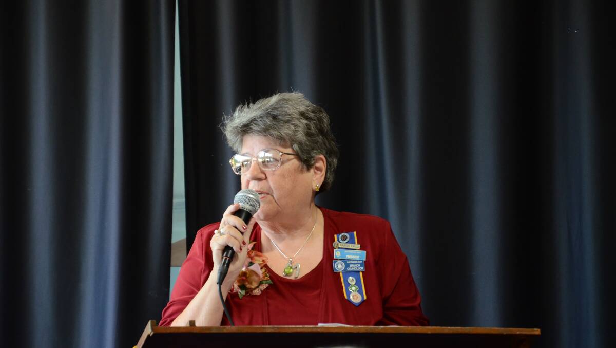Batemans Bay CWA branch president Maureen Kinross gives her address.