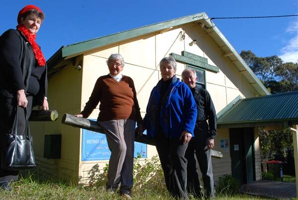 OLD FRIEND: Leone Beers, Joan Buchan, Fay Beers and councillor Chris Kowal will be sad to see the Tuross Progress Association Hall demolished.