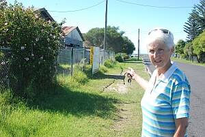 RISING SEAS:  Coastwatchers committee member Jenny Edwards at the Wharf Road, Surfside, development site.
