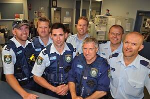 MO TO GO:  Batemans Bay "Mo" officers Brett Barling, Scott McLean, Brendan Lee, Brett Pitkin, Paul Hurst, Mark Dawes and Angus Duncombe.