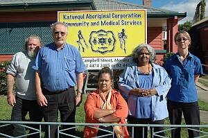 FACING CLOSURE:  Drug and alcohol worker Graham White, mental health nurse Jim Pearson, medical receptionist Jeanie Parsons, senior Aboriginal health worker Aunty Norma Parsons and registered nurse Nicole Peiti fear the days of the Katungal clinic at Moruya are numbered.