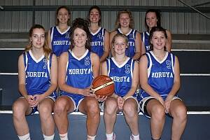 SUPER SWANS:  Moruya’s under 18s 2011 Country Tournament players. (back row, from left) Maddie Pearson, Amelia Berry,  Ashton Leitchfield, Tayla Moore. (front row) Leena Muroke, Carlie Smith, Sam Hoskings and Imogen White.