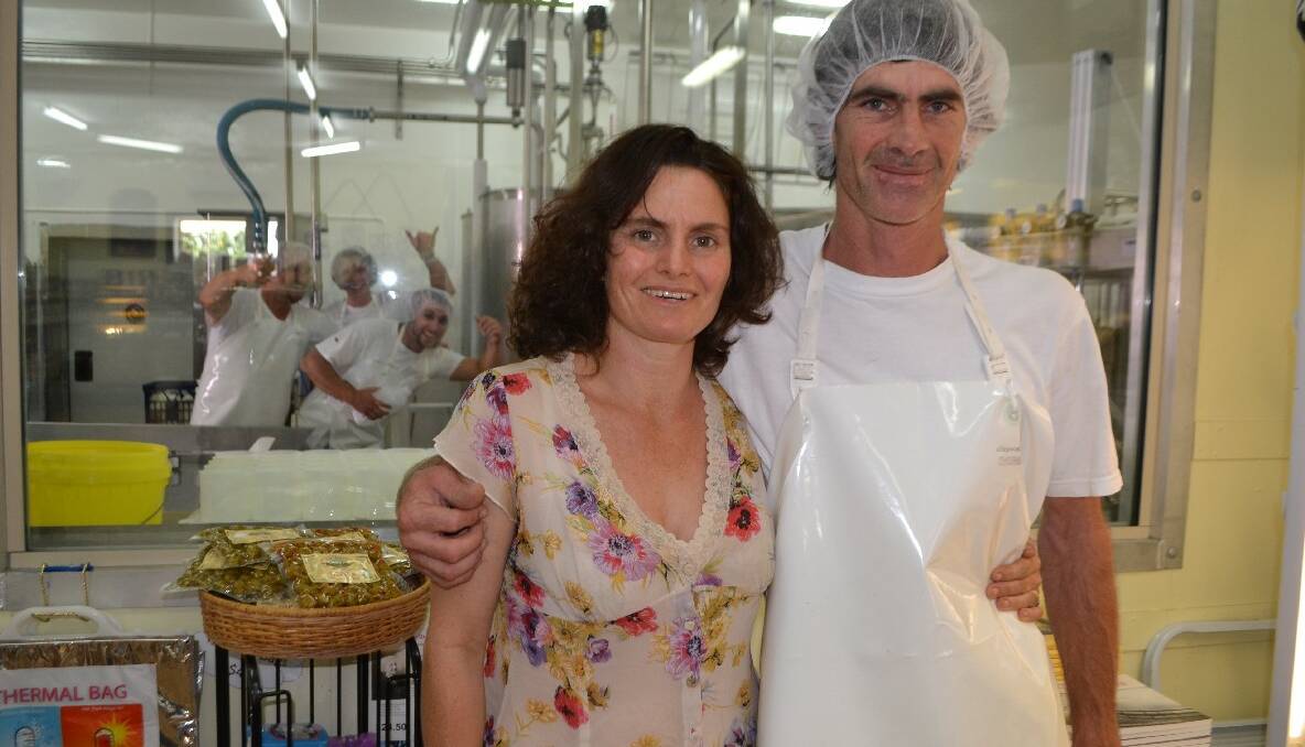 TILBA: ABC Tilba Real Milk founder and dairy farmer Erica Dibden and cheese maker Troy Charnock in the South Coast Cheese factory at Central Tilba. It has been just over one year since ABC Tilba Real Milk was first bottled at the South Coast Cheese factory at Central Tilba.