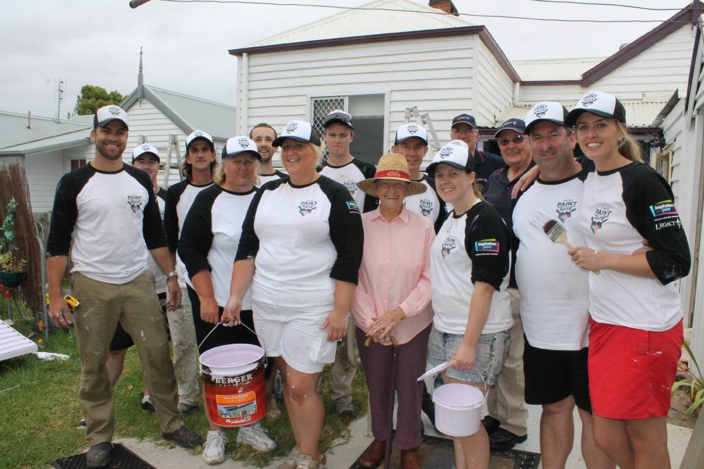 BEGA: Legacy widow Mavis Wheeler was a little overwhelmed this week as a bevy of painters converged on her home to give it a new coat of paint as part of Berger’s Paint for a Mate community promotion, organised by the local Inspirations Paint store.