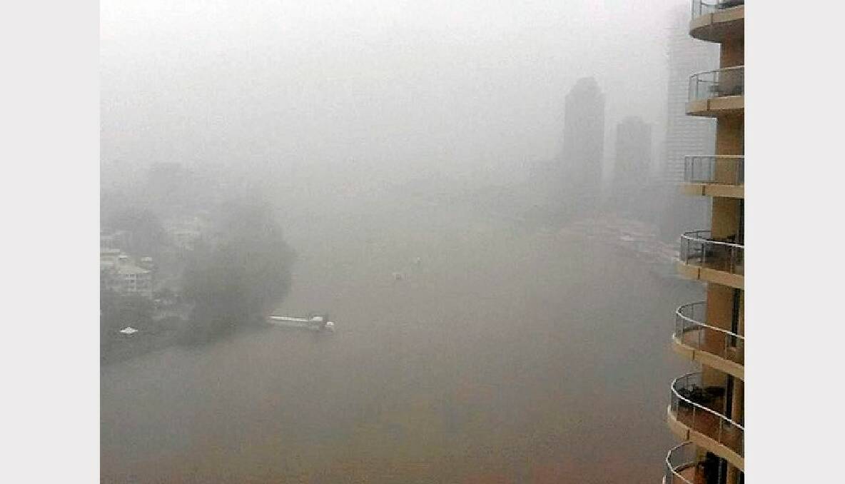 This photo was taken from the 23rd floor of RiverPlace Apartments at 5pm Sunday afternoon. Photo: Sam Virzi