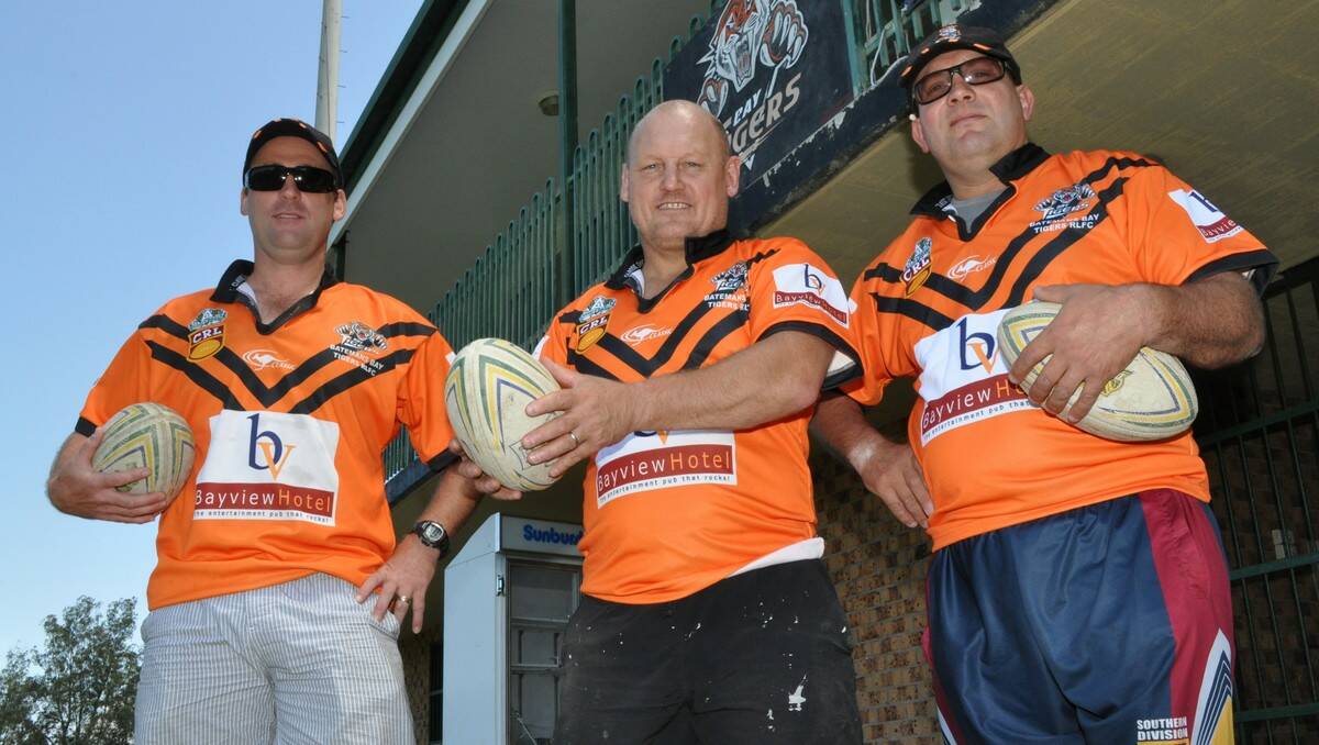 PUMPED UP: Bay Tigers coaches Danny Whitter, Deryck Fox and John Boller insist there has been a “good feeling” throughout the club during pre-season. PHOTO: Dean Benson.