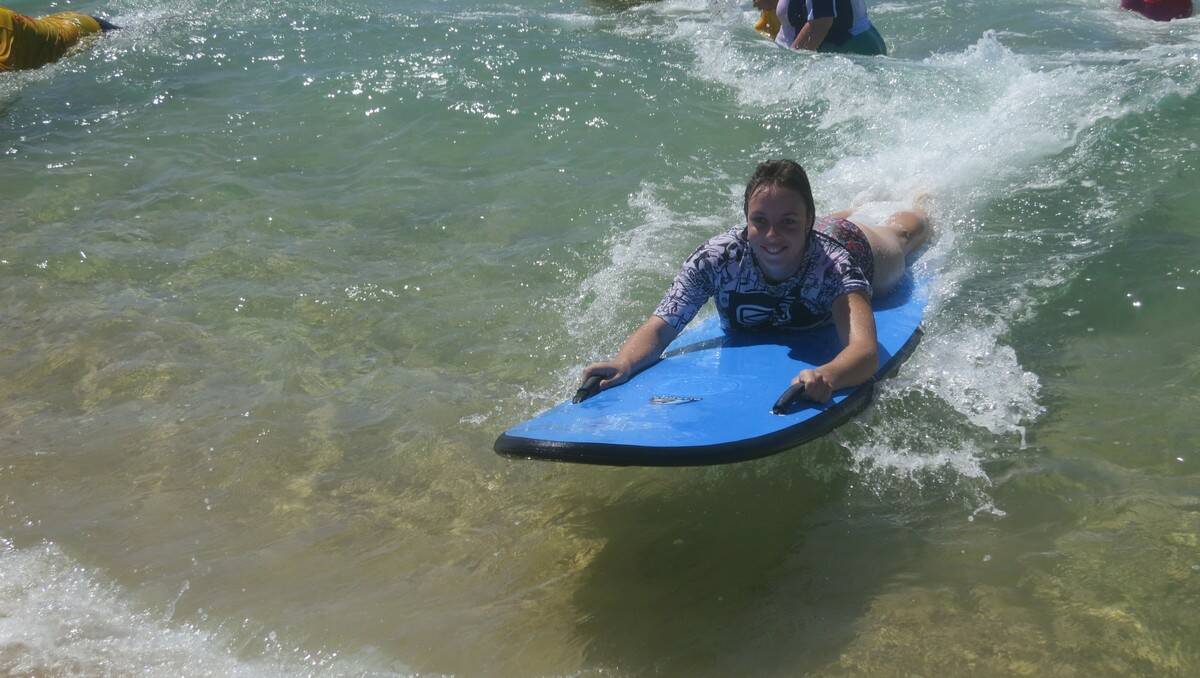 BRAVE WAVE: Caitlyn Blay did not need a guide dog to catch the wave of the day at Special Nippers.