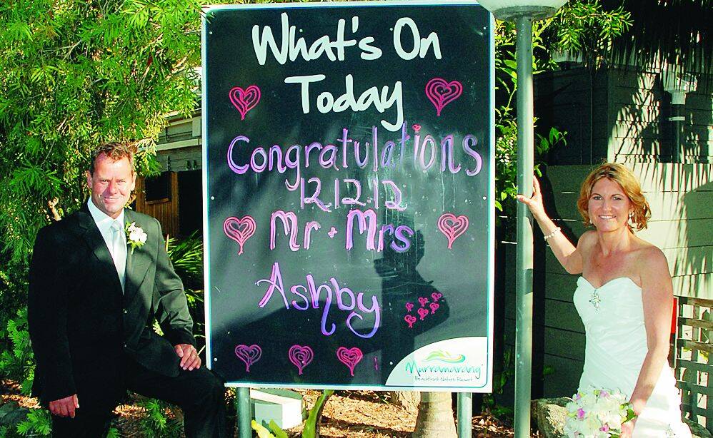 SPECIAL DAY: Neale and Ann Ashby were married on Wednesday, 12/12/12, at Murramarang. PHOTO: JENNIFER CLARKE