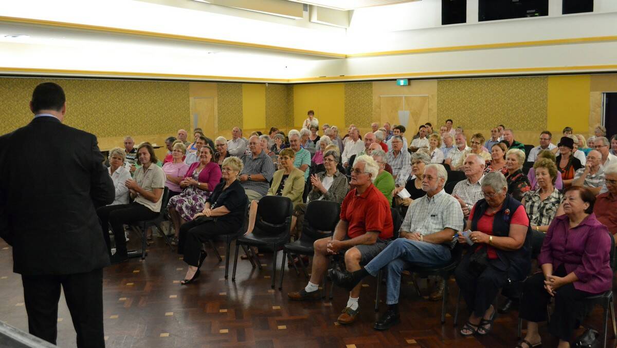 HOT TOPICS: Mental health, homelessness and medical support for seniors were the hot topics raised at a seminar in Batemans Bay when 100 residents turned up to discuss issues with Eden-Monaro Federal MP Mike Kelly and Federal Mental Health and Ageing Minister Mark Butler.