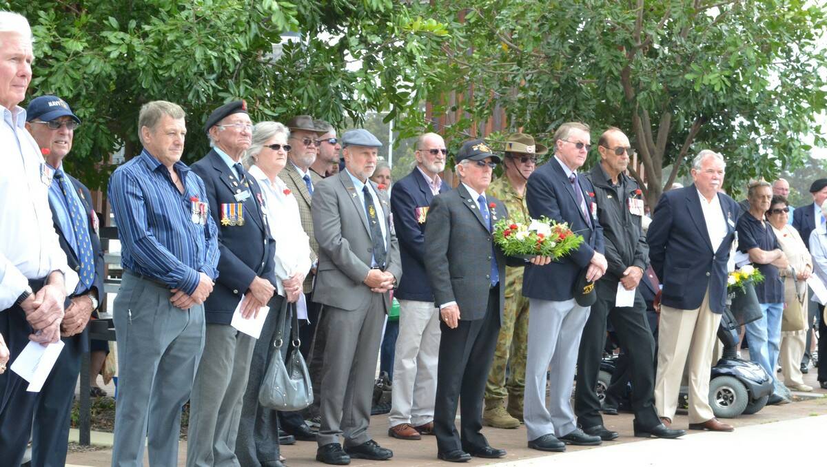 Part of the crowd at the Batemans Bay Remembrance Day service on Sunday.