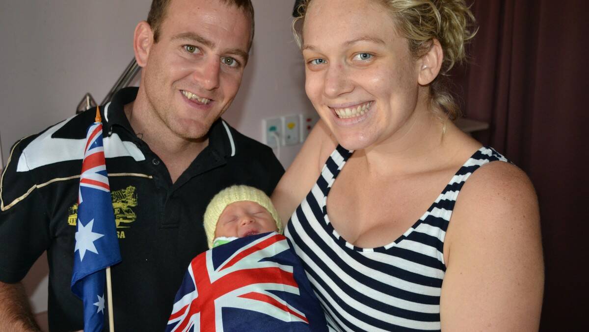 AUSSIE BABY: Proud parents Leah Kershaw and Adrian Poole welcomed baby boy Felix Theodore into the world on Australia Day.