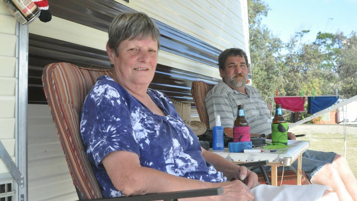 HORRIFIC EXPERIENCE: Suellen and Alan Tarrant witnessed the tragedy from their site at the Moruya North Head camping ground next to the airport.