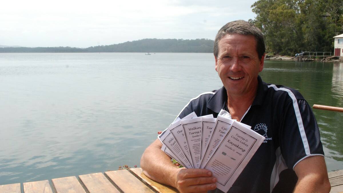 TERRIFIC TUROSS: Tuross Head Business Owners Association president John Suthern with information about Tuross Head’s many attractions