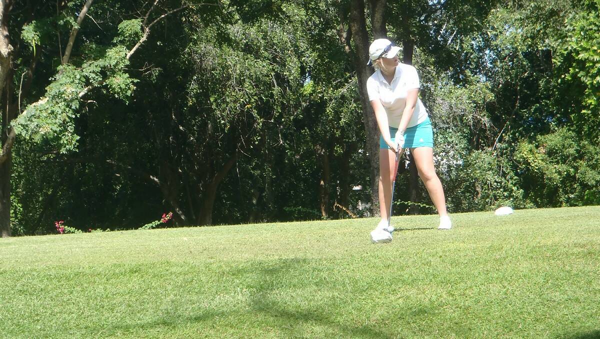 REAL DEAL: Hayley McNeill gets ready to tee off at the Royal Hua Hin Golf Course in Thailand recently.