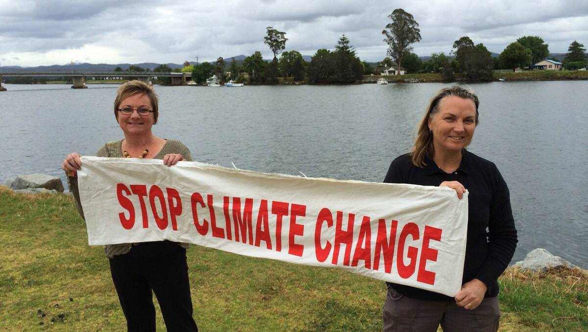 GET UP: Eurobodalla Shire councillor Gabi Harding and resident Dawne Usher are encouraging the community to get involved in the National Day of Climate Action in Moruya on Sunday.