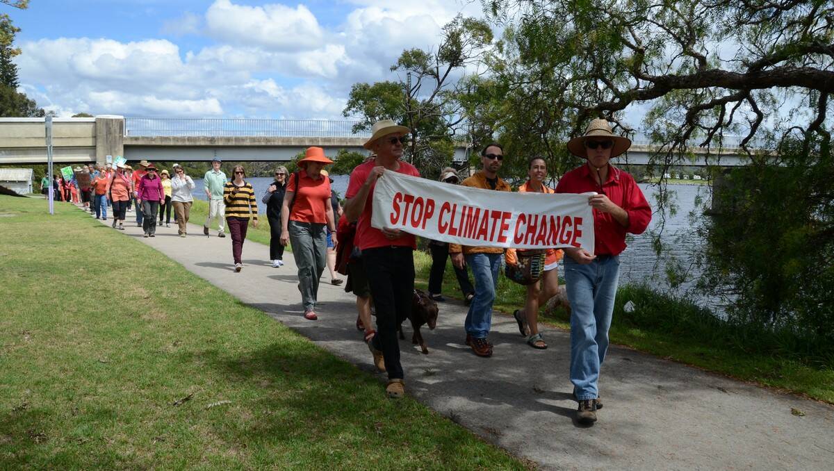 A strong contingent of protesters took part in Get Up's National Day of Climate Action in Moruya on Sunday.