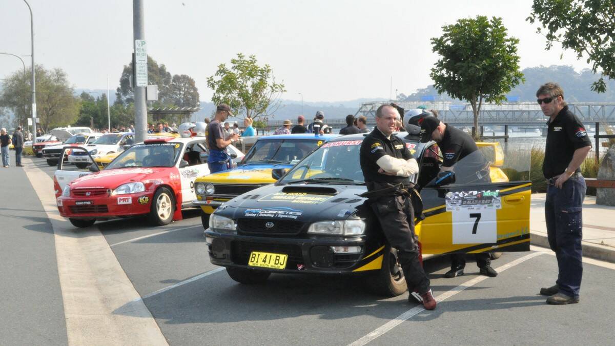 THEY'RE RACING: The Rally of the Bay roared into life in Batemans Bay this morning as the cars were flagged off before doing battle in the surrounds of the town.