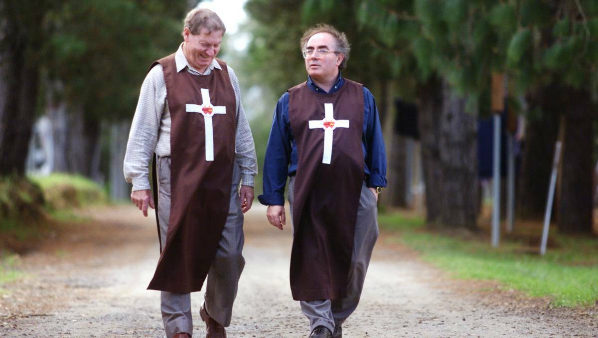 James Duffy (left) with William Kamm at the cult’s complex near Nowra in 2000.