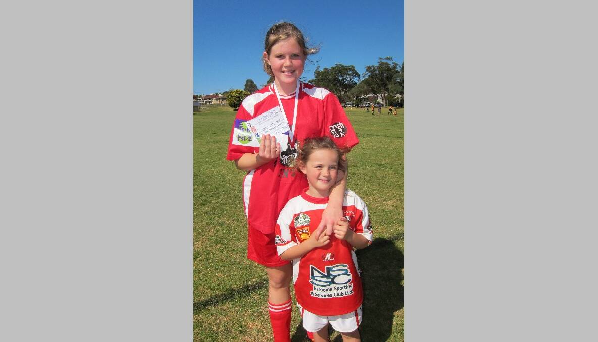 NAROOMA: Minor premiers Narooma Youth Girls met second place Broulee at Moruya on Sunday, playing for a place at the grand final in   two weeks. Pictured are Narooma Player of the Match Abby Stokes with her sister Bella.