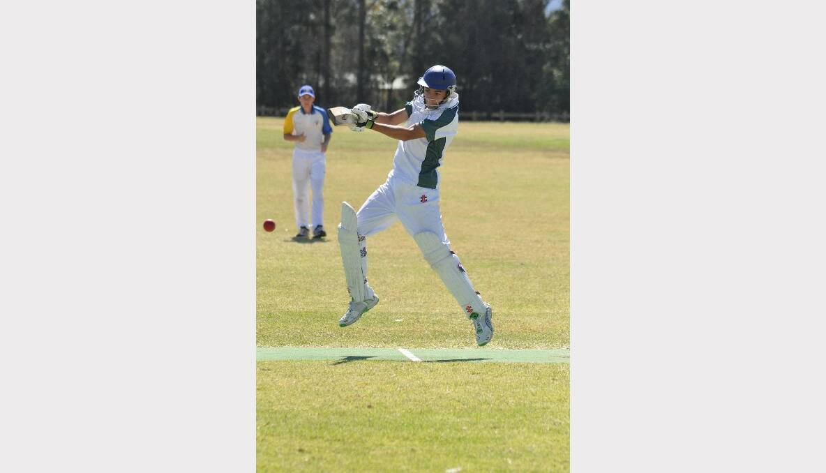 NOWRA: Nowra third grader Cameron Fernie scored 58 not out and took 4/6 in his sides win against Bomaderry at Artie Smith Oval on   Saturday. Photo: PATRICK FAHY 