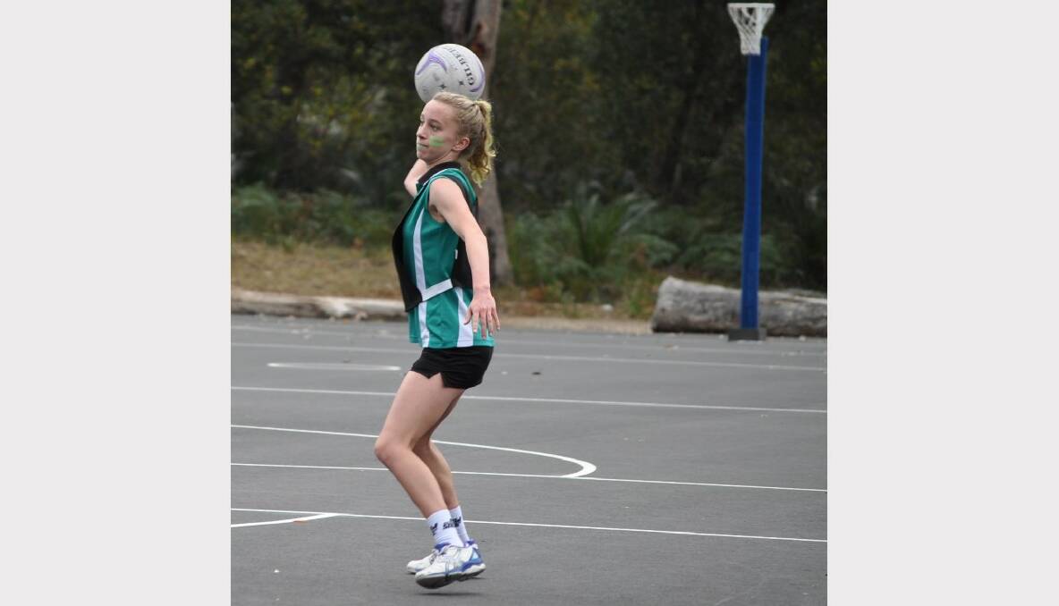 BATEMANS BAY: Savarna Adair in action for Waves during the Eurobodalla Netball grand finals at Broulee on Saturday.
