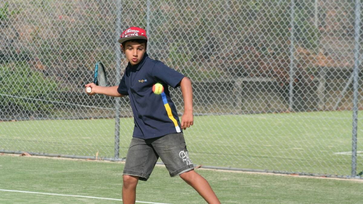  ULLADULLA: Ziad Eltobgy has his eyes on the ball in fourth division junior tennis action.