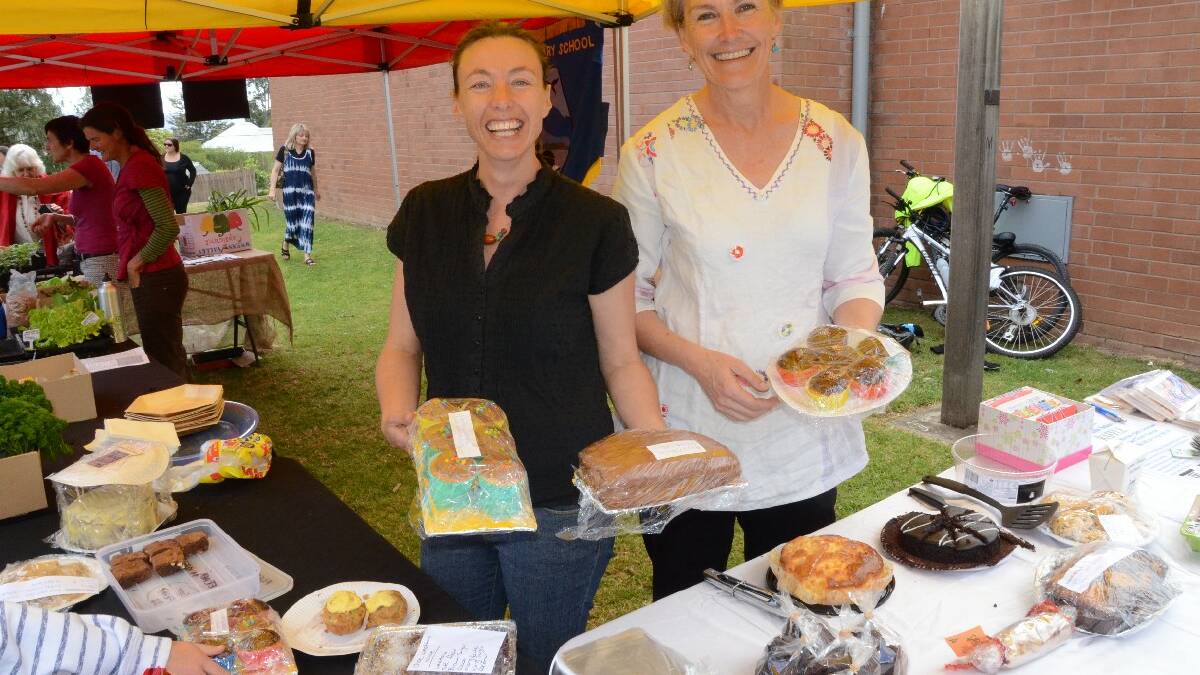 Linda Bennett and Jo Risk sold an array of delicious treats on polling day to raise funds for Moruya Public School’s kitchen garden.